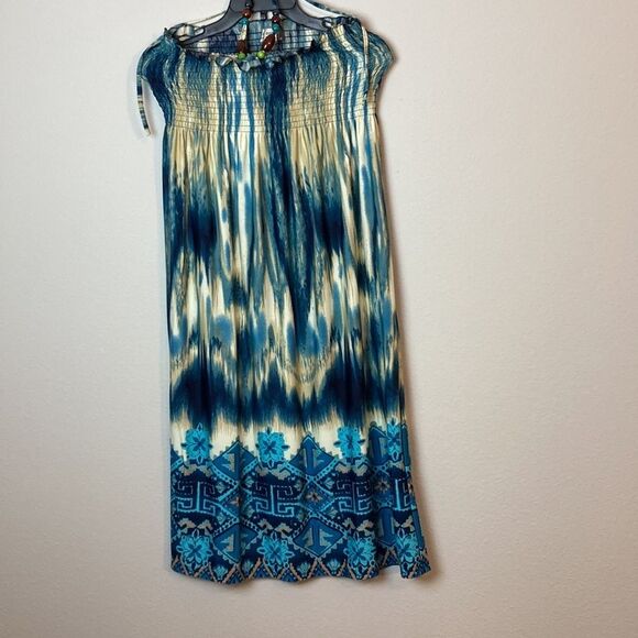 Jon & Anna Small Summer South of the Border Smocked Halter Beaded Tie Sundress - Picture 10 of 10